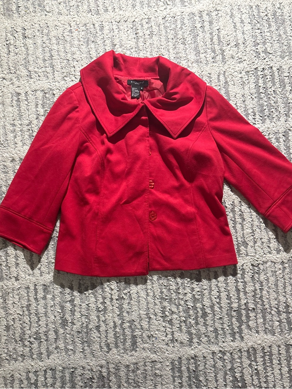 Sandro sportswear red big collar coat jacket size S